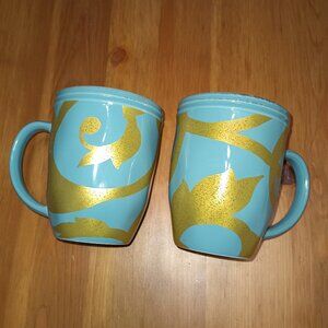 Rachael Ray Gold Scroll mugs 2